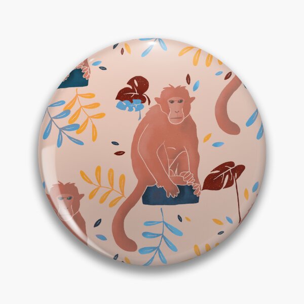 Item preview, Orange Rhesus Macaque Monkey Pattern  designed and sold by illustrations by debs.