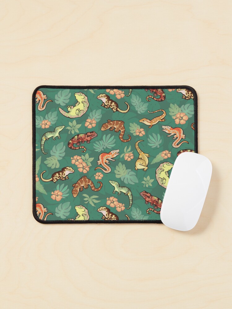 Gecko family in green Mouse Pad for Sale by Colordrilos