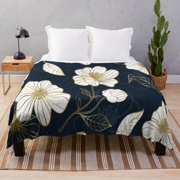 Item preview, Purple And Gold Summer Floral Seamless Pattern - flower patterns designed and sold by HStudioPrints.