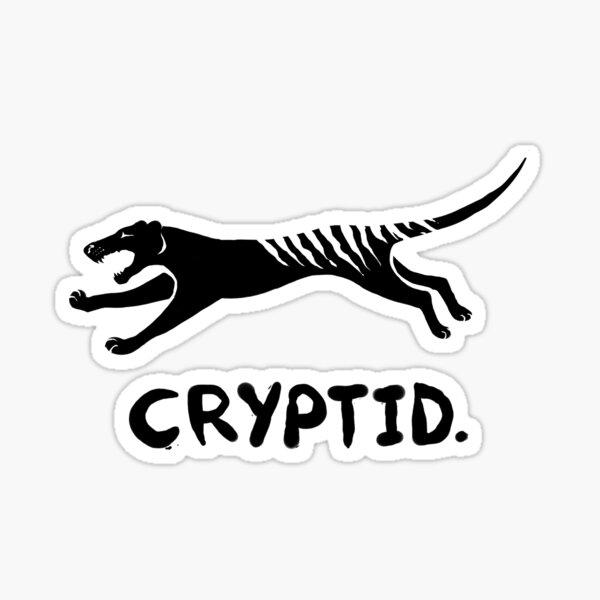 Cryptid Thylacine- Black Sticker