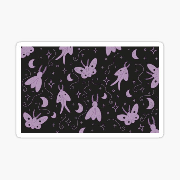 Black and Purple Moth Print Pattern Sticker