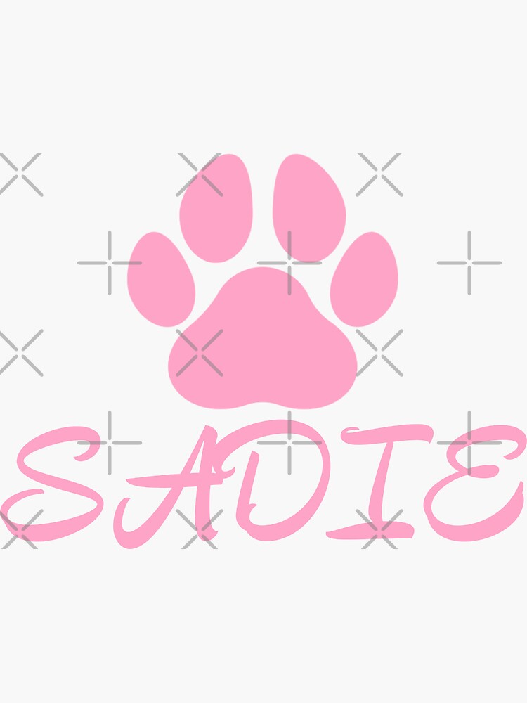 "Pink Dog Name Sadie " Sticker by Foofighter01 Redbubble