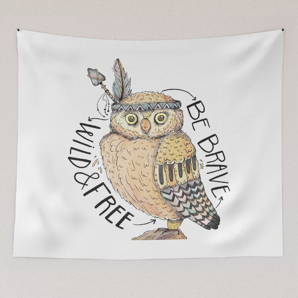 Item preview, Be Brave, Wild & Free OWL designed and sold by Jandsgraphics.