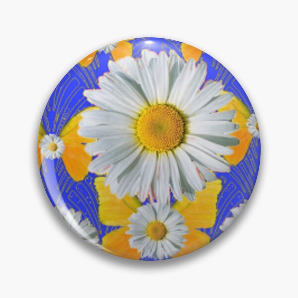 Item preview, DAISY FLOWERS BUTTERFLY BLUE ART   designed and sold by sharlesart.