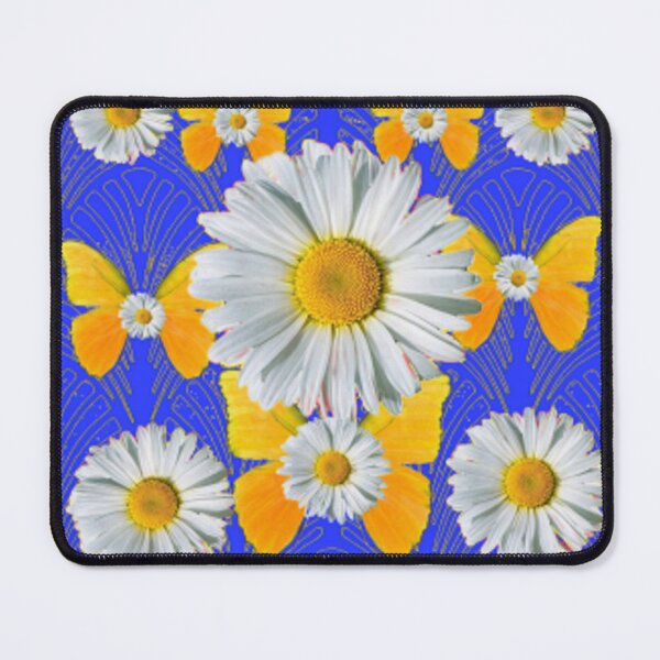 Item preview, DAISY FLOWERS BUTTERFLY BLUE ART   designed and sold by sharlesart.