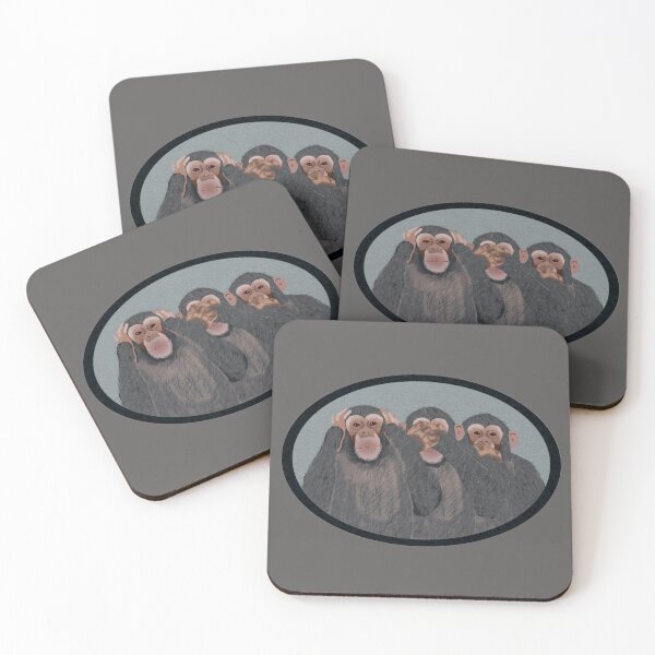 Item preview, Three Wise Chimpanzees designed and sold by Amy Hadden.