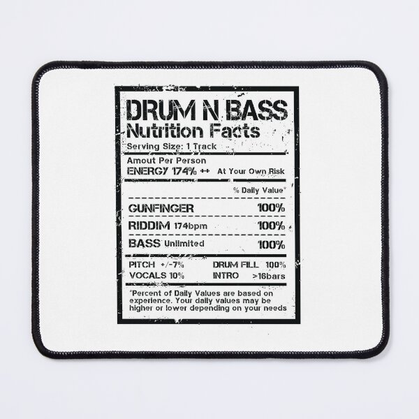 Item preview, Drum N Bass Nutrition Facts Label ( Distressed Edit ) designed and sold by WULFLAND ARTS.