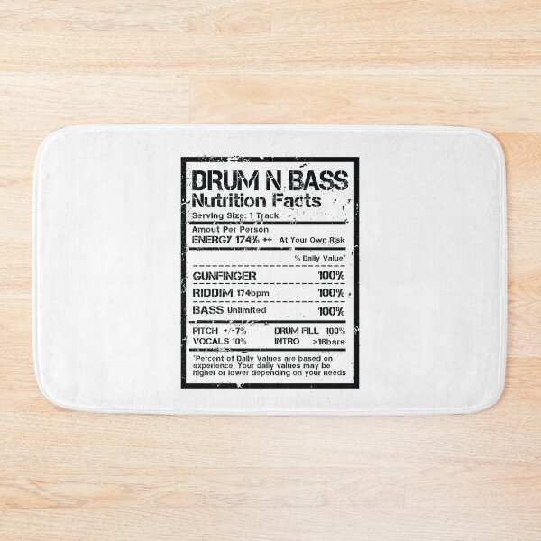 Item preview, Drum N Bass Nutrition Facts Label ( Distressed Edit ) designed and sold by WULFLAND ARTS.