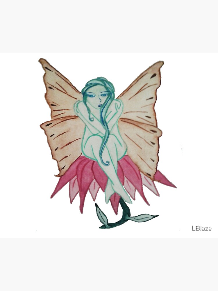 Thumbnail 5 of 5, Shower Curtain, Fairycore Green Fairy Sitting on a Pink Flower designed and sold by LBlaze.