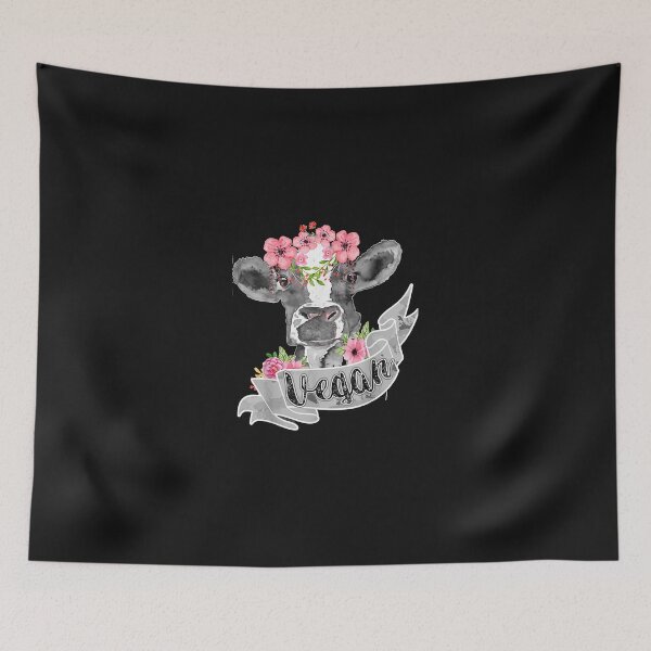 Item preview, Vegan Funny Cow With Flower Headband Gift T-Shirt designed and sold by lobbanwitzelr.