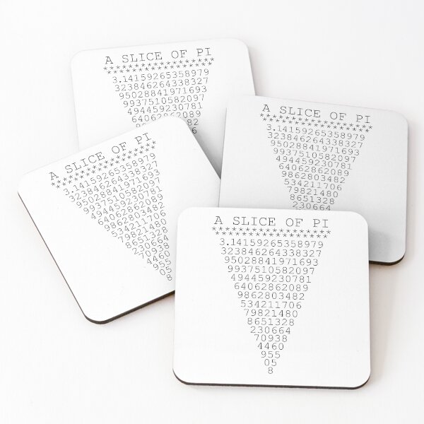 A Slice of Pi Coasters (Set of 4)