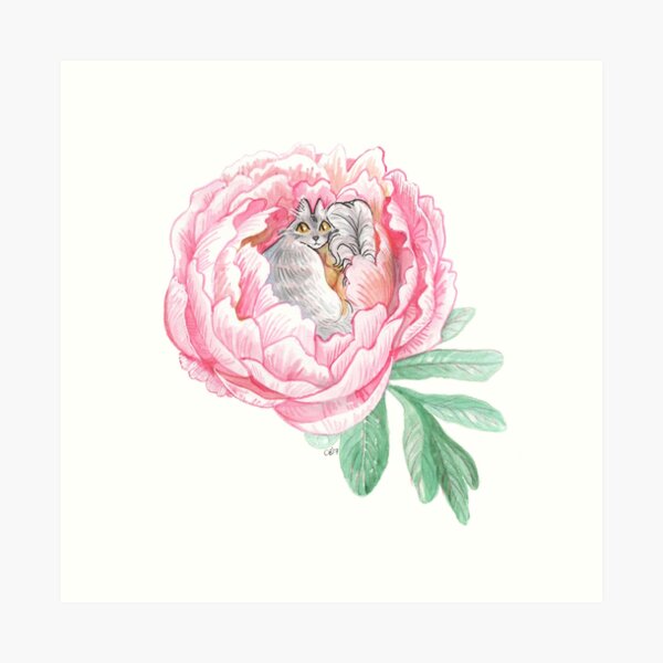 Item preview, Cat Fairy and a Peony designed and sold by crowry.