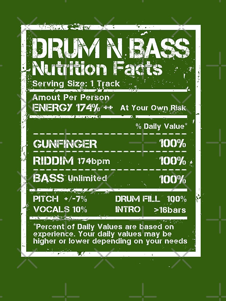 Drum N Bass Nutrition Facts Label ( White Text Edit ) by st7001