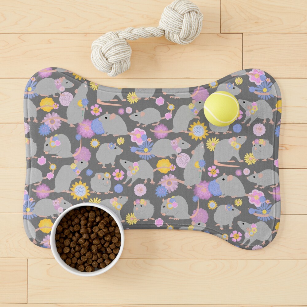 Rats and Flowers Pet Mat