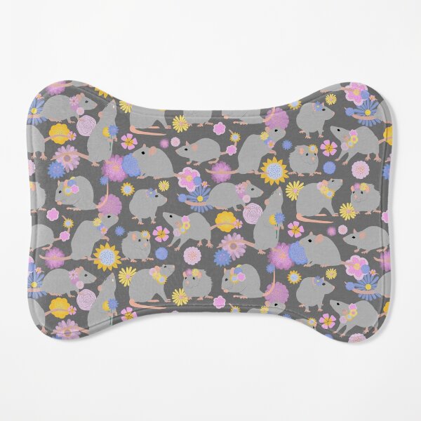 Rats and Flowers Dog Mat