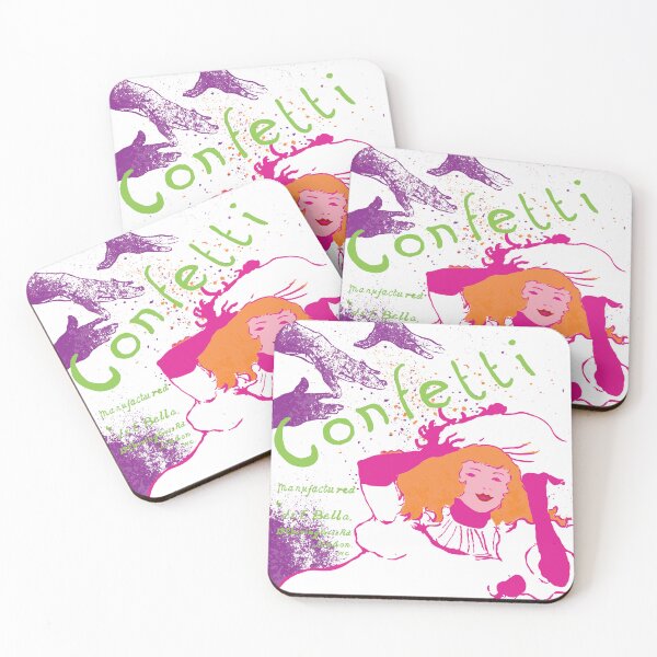 Item preview, Confetti Art Noveau Bright Colors Purple Pink Green Orange Pink designed and sold by pelagio.