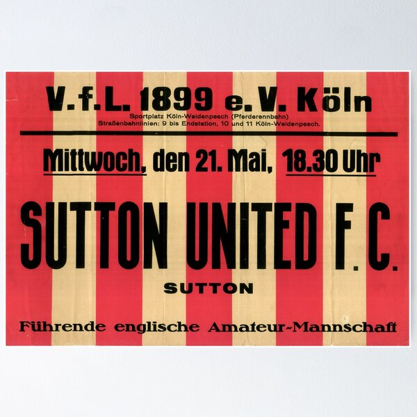 Sutton Utd (1950's German Tour Match) Poster
