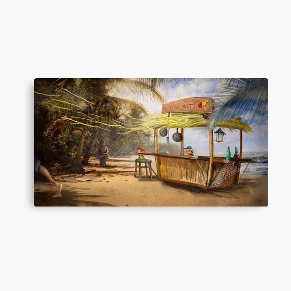 "Denpasar"  Illustration M.Konecka for "Destin de carte postale" Canvas Print