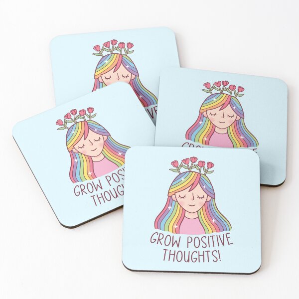 Item preview, Girl With Rainbow Hair And Flowers, Grow Positive Thoughts designed and sold by rustydoodle.