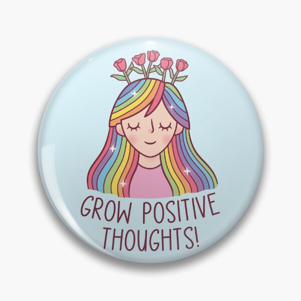 Item preview, Girl With Rainbow Hair And Flowers, Grow Positive Thoughts designed and sold by rustydoodle.