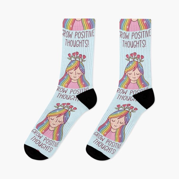 Item preview, Girl With Rainbow Hair And Flowers, Grow Positive Thoughts designed and sold by rustydoodle.