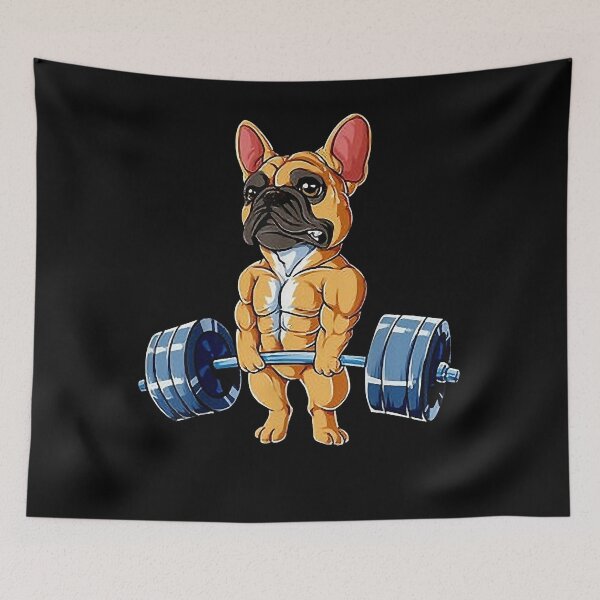 Item preview, Bulldog Weight Lifting Dog Gym Vintage designed and sold by BertRiley61044.