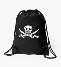 Pirate Skull and Swords Drawstring Bag