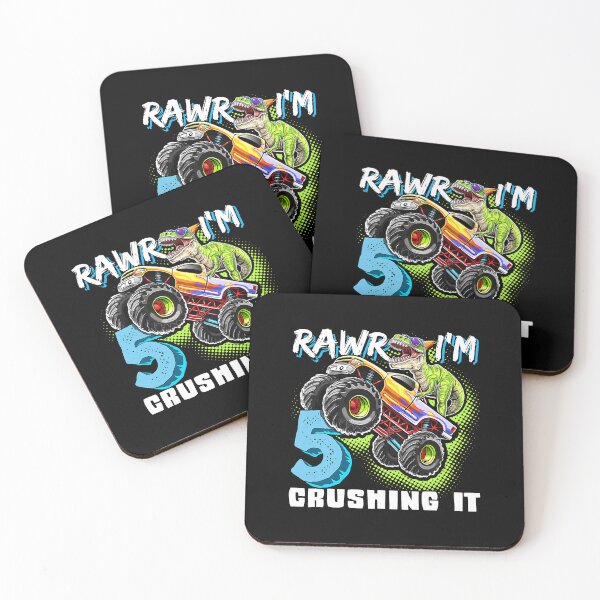 Item preview, Rawr Im 5 Monster Truck Dinosaur 5th Birthday Party 5 Year Old Gifts designed and sold by HugheDemeyer.