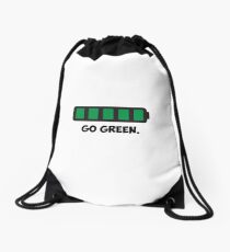 "Go Green" Energy Conservation Logo Drawstring Bag