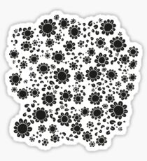 Black-and-white flowers. Spots on white Sticker