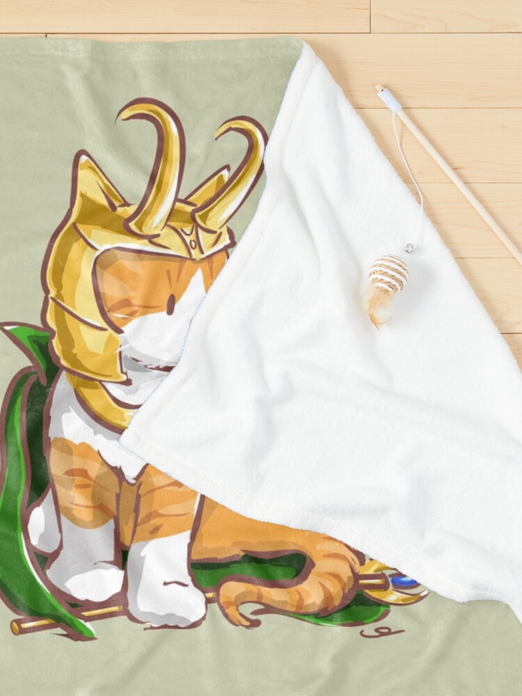 Alternate view of Kneel Before Lokitty! (chibi version) Pet Blanket