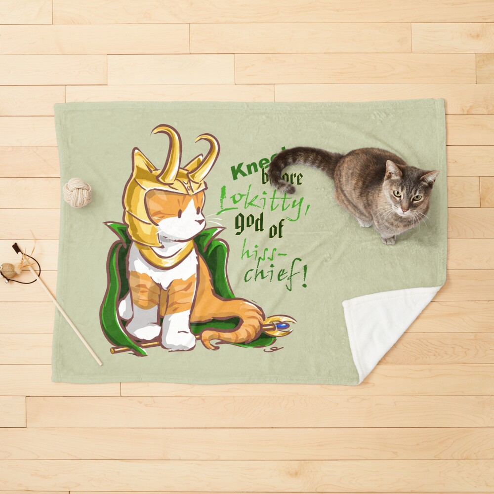 Kneel Before Lokitty! (chibi version) Pet Blanket