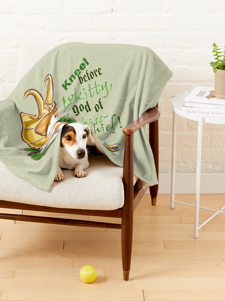 Alternate view of Kneel Before Lokitty! (chibi version) Pet Blanket