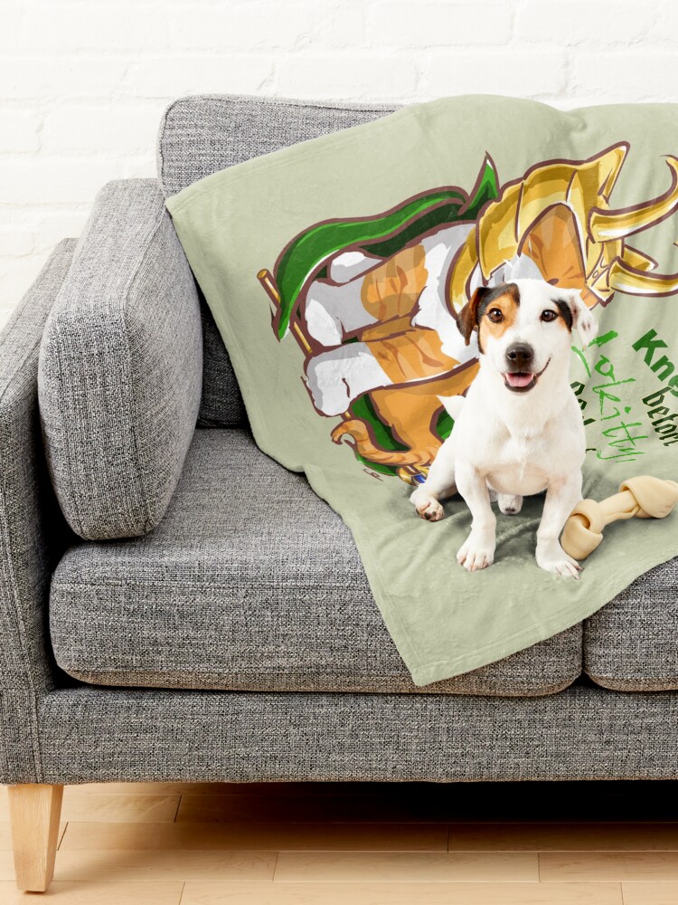 Alternate view of Kneel Before Lokitty! (chibi version) Pet Blanket