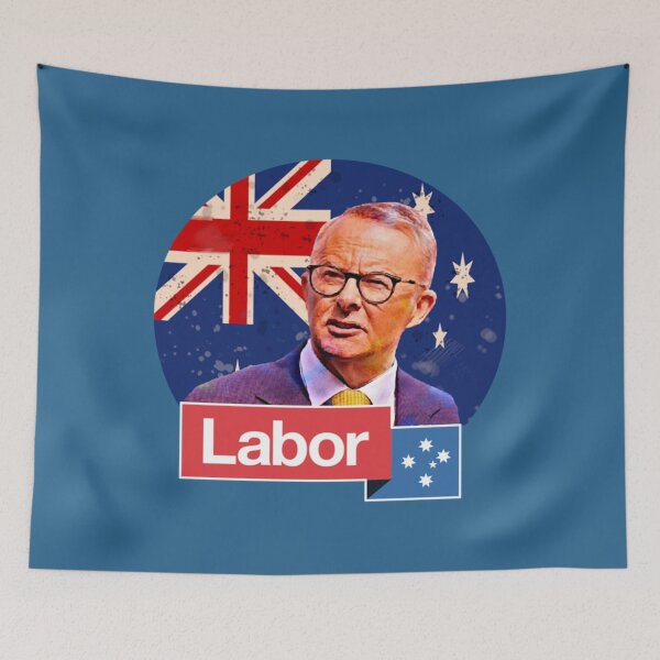 Item preview, Australian Labor Party  Anthony Albanese  Australian flag retro 2022     designed and sold by OnaFilloys.