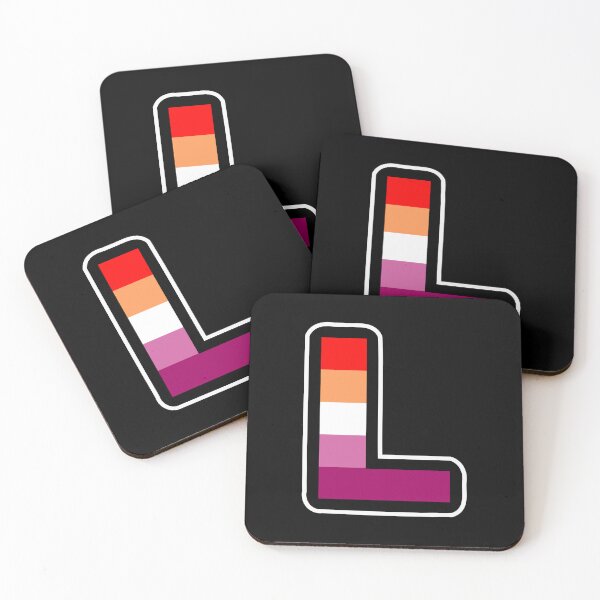 Item preview, Big Lesbian L in LGBTQIA Pride Flag Colors designed and sold by MyThingNow.