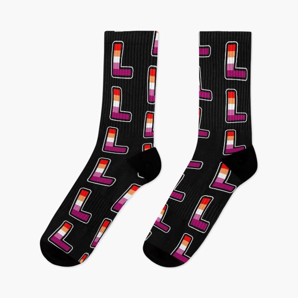 Item preview, Big Lesbian L in LGBTQIA Pride Flag Colors designed and sold by MyThingNow.