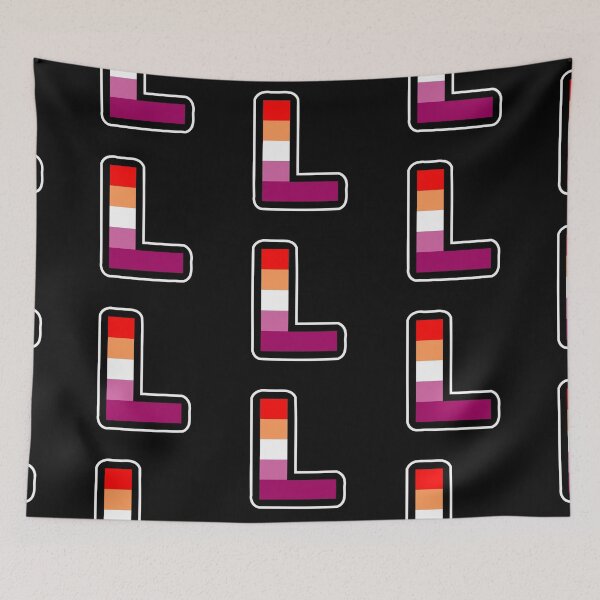 Item preview, Big Lesbian L in LGBTQIA Pride Flag Colors designed and sold by MyThingNow.