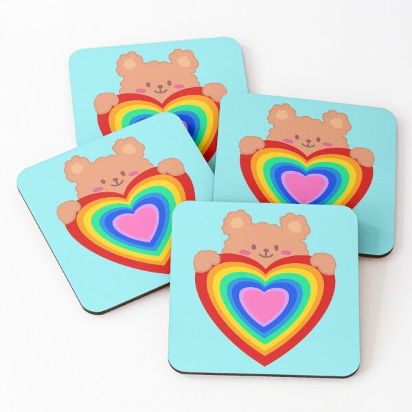 Item preview, bear and rainbow heart designed and sold by Tina-studio.