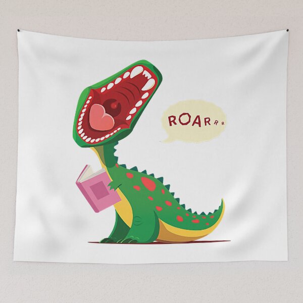 Item preview, Roar Trex Dinosaur Reading A Book designed and sold by HugheDemeyer.