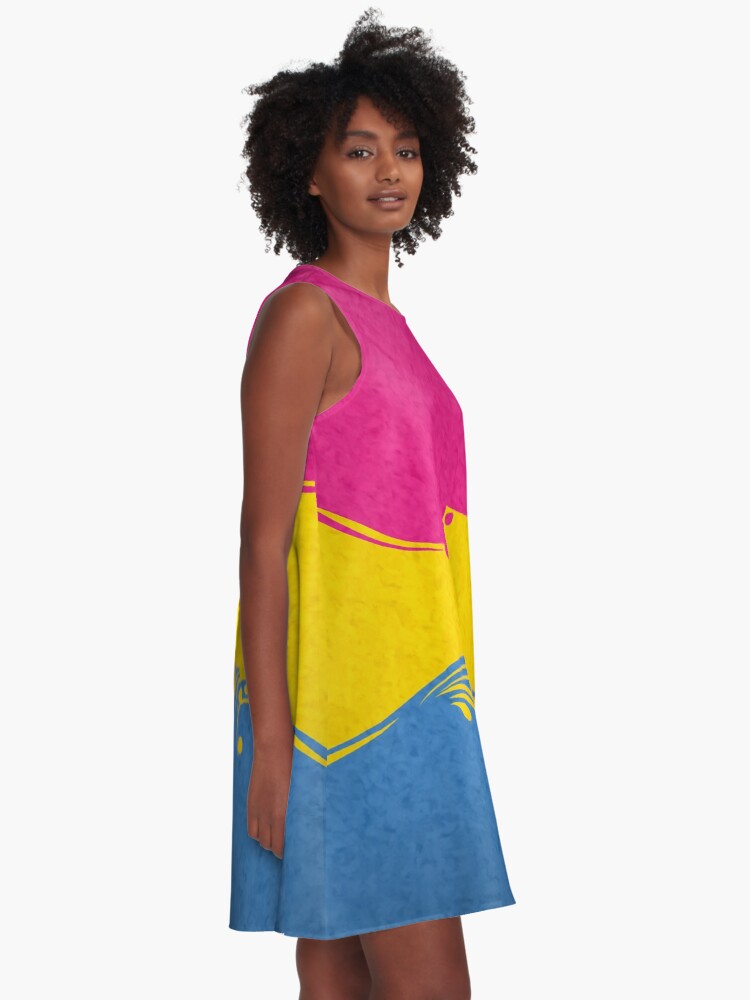 Alternate view of Pansexual Ornamental Flag A-Line Dress