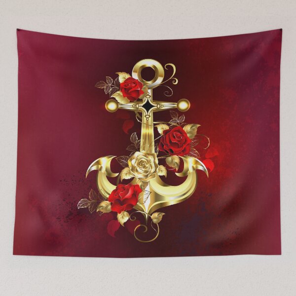 Item preview, Golden Anchor with Roses ( Gold Anchor with Gold Roses ) designed and sold by Blackmoon9.
