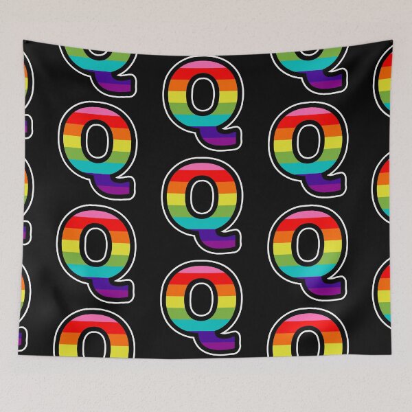 Item preview, Big Queer Q in LGBTQIA Pride Flag Colors designed and sold by MyThingNow.