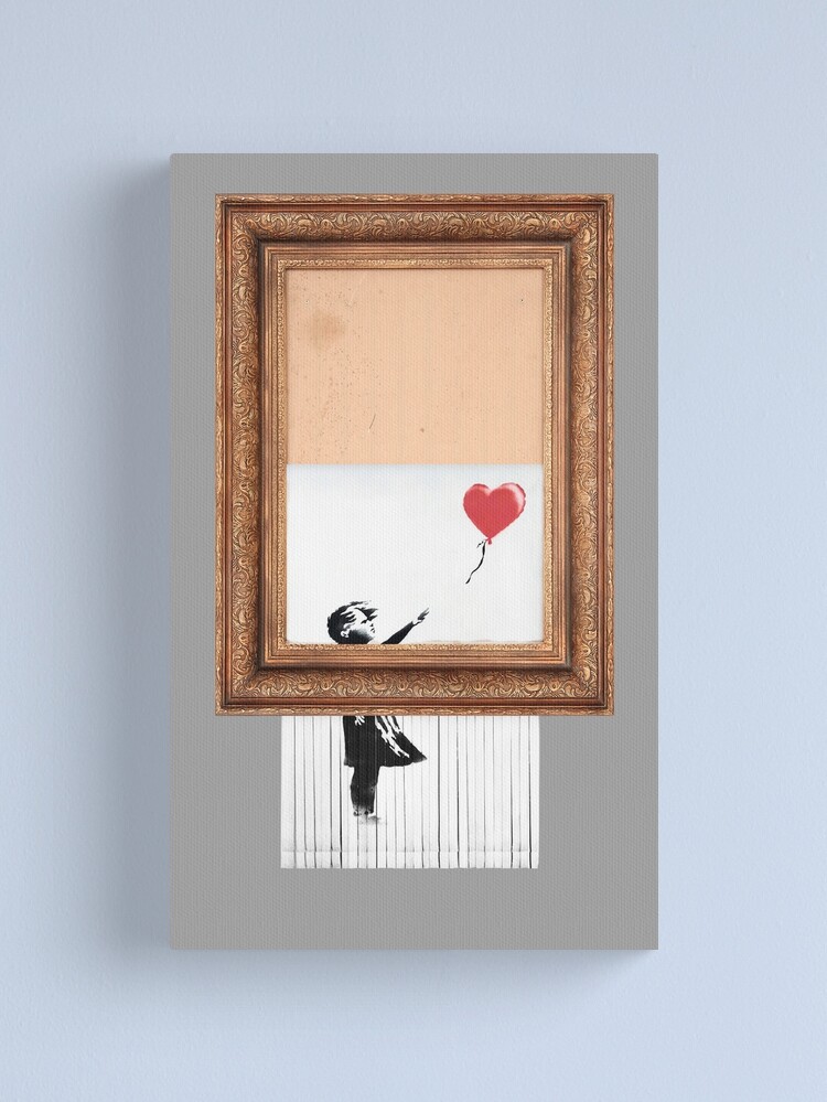 Thumbnail 2 of 3, Canvas Print, Balloon Girl Shredder Banksy designed and sold by Teecha.