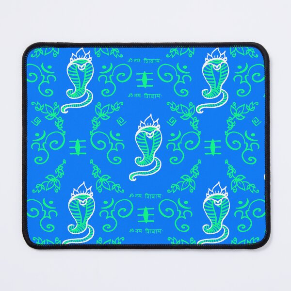 Item preview, Brightly Snake Lotus Cobra - Om Namah Shivaya - Blue Green designed and sold by GrandTartaria.