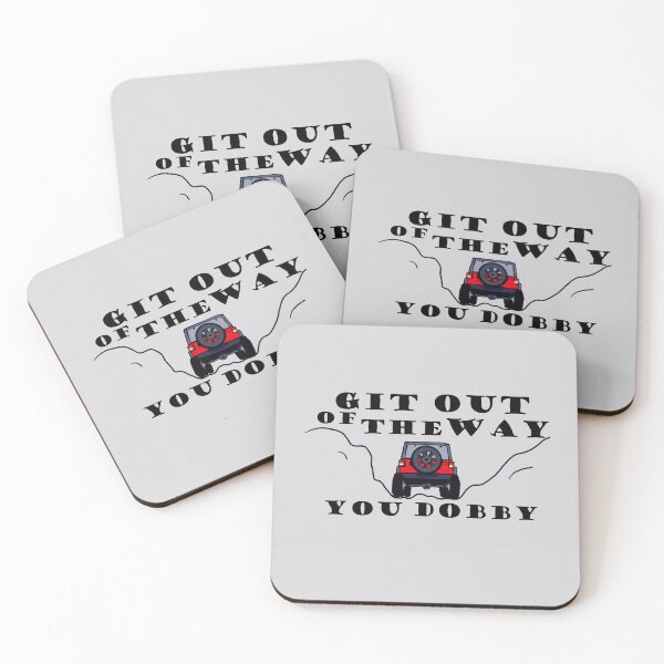 Item preview, Git Out Of The Way, You Dobby - Black Text with Red 4x4 designed and sold by MountMercantile.