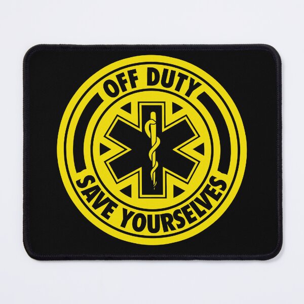 Item preview, Off Duty Save Yourselves yellow Funny EMT Nurse Paramedic designed and sold by BOBSMITHHHHH.
