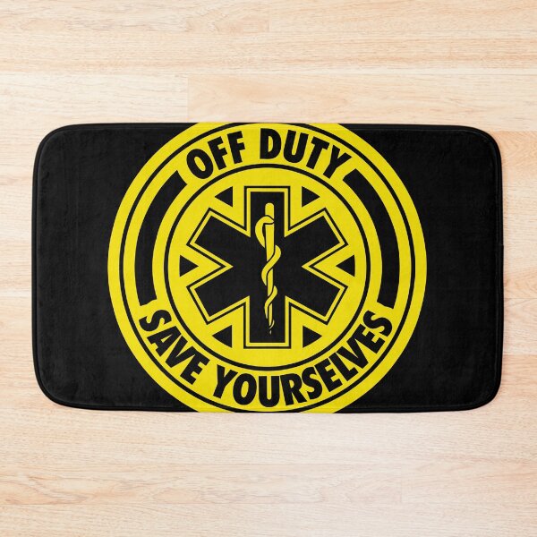 Item preview, Off Duty Save Yourselves yellow Funny EMT Nurse Paramedic designed and sold by BOBSMITHHHHH.