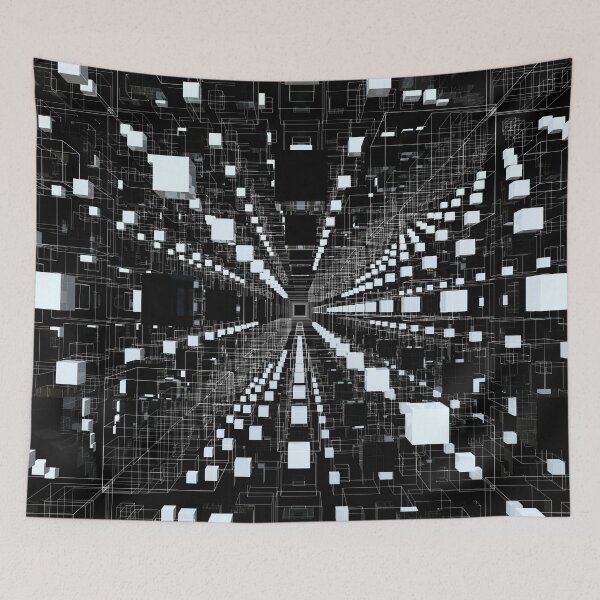 Item preview, 3D Cube Infinity Space -Black and White- designed and sold by lematworks.