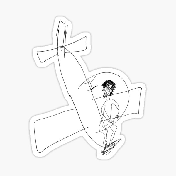 Grandma Irene in Aeroplane Sticker